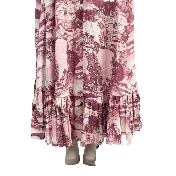 ZIMMERMANN 1250$ Kali Linen Hawaiian Floral Pink & White Maxi Summer Dress 6 - Picture 10 of 14